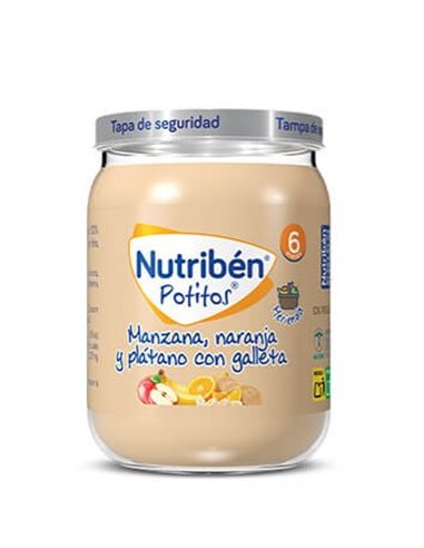 Nutriben Potito Manz-Naranja-Platano-Galleta 235Gr de Nutriben