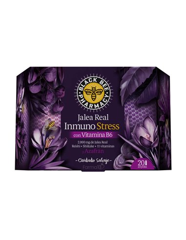 Black Bee Inmuno Stress Estuche 20 Vial Negro-Lila de Black Bee