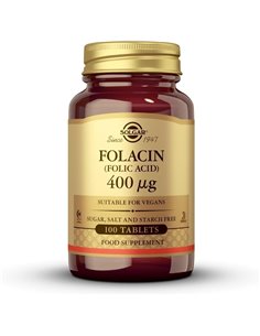 Acido Folico  400Mcg. (Folacin) 100Comp de Solgar