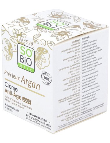 Crema De Dia Antiedad Hialuronico-Argan 50Ml. Bio de So´Bio Etic