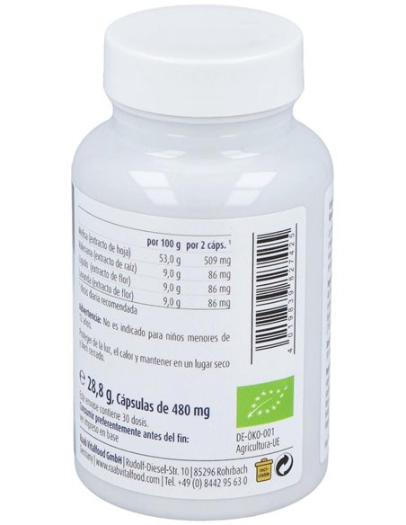 Melisa Valeriana con lupulo y lavanda cápsulas 480mg, bote 60ud de Raab Vitalfood