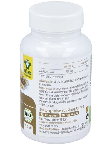Jengibre bio, 360 comprimidos de Raab Vitalfood