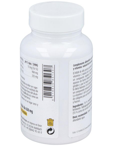 Msm Con Vitamina C 90Cap. Sg Vegan de Raab Vitalfood