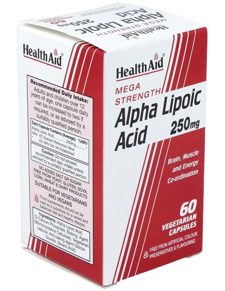 Ácido Alfa Lipoico 250 Mg 60 Vcáps de Health Aid