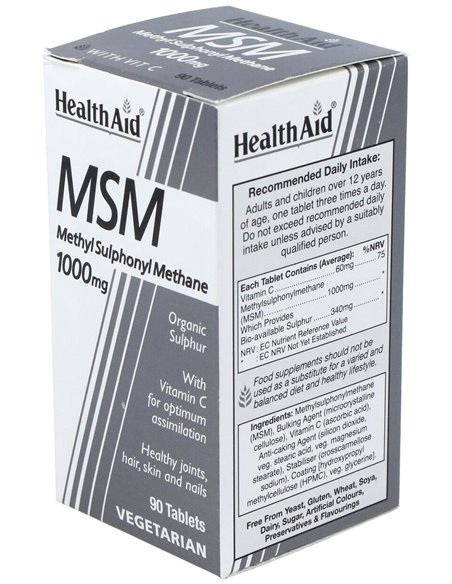 Msm Metilsulfonilmetano 1000Mg. 90Comp. de Health Aid
