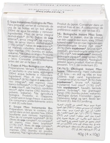 Sopa Miso/Algas Instant Bio 4x10 g  de Clearspring