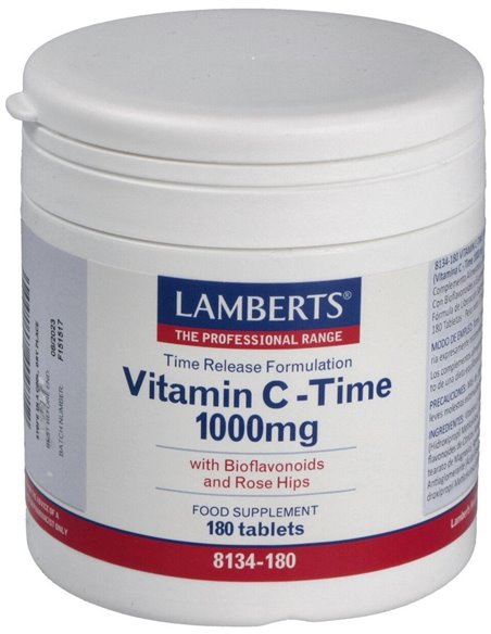 Vitamina C 1000 mg + Bioflavonoides Time Release 180 Tabs. de Lamberts