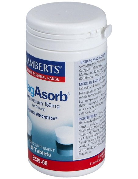 MagAsorb® (Magnesio 150 mg como citrato) 60 Tabs. de Lamberts