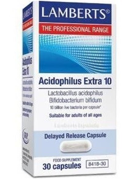 Acidophilus Extra 10 (10000 millones por cápsula) 30 Caps. de Lamberts