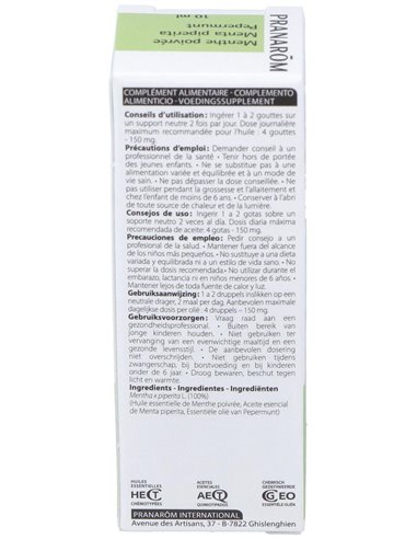 Menta Piperita Aceite Esencial 10Ml. de Pranarom Aceites