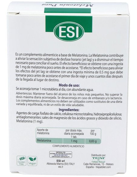 Melatonin Pura 1Mg. 120Comp. de Trepatdiet-Esi