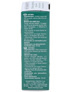 Menta Piperita Aceite Esencial Alimentario 15Ml. de Marnys