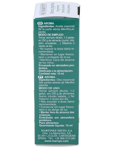 Menta Piperita Aceite Esencial Alimentario 15Ml. de Marnys