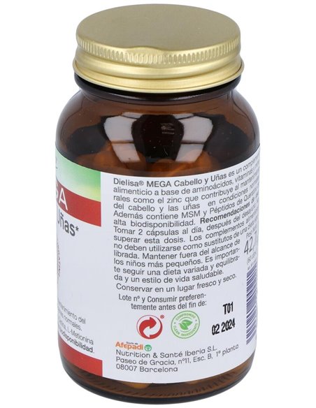 Mega Cabello Y Uñas  Envase 60 Cápsulas(30 Días) de Dielisa®