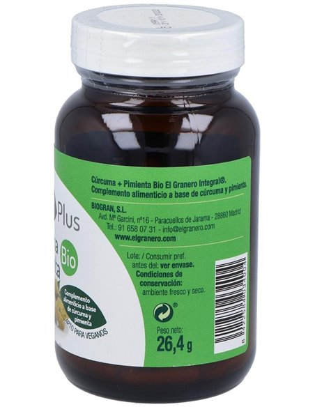 Curcuma Y Pimienta Bio 60Cap. de El Granero