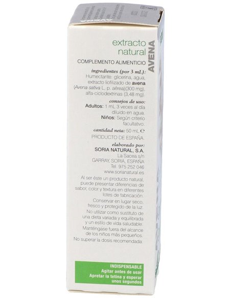 Ext. Avena Xxi  50Ml. S/Al de Soria Natural