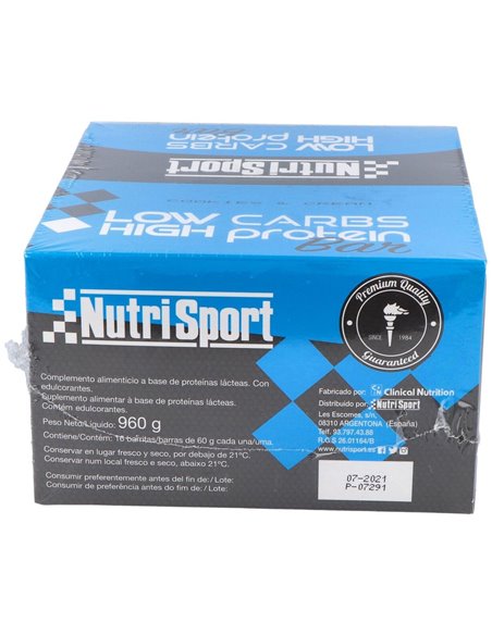 Low Carbs High Protein Cookies-Cream 16Barritas de Nutrisport