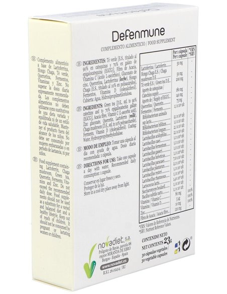 Defenmune Envase de 30 cápsulas vegetales. de Novadiet