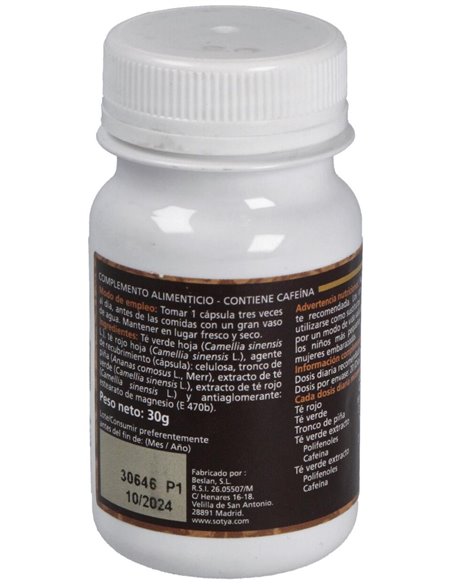 Té Rojo+Té Verde+Piña 500Mg Cáps. 60U de Sotya