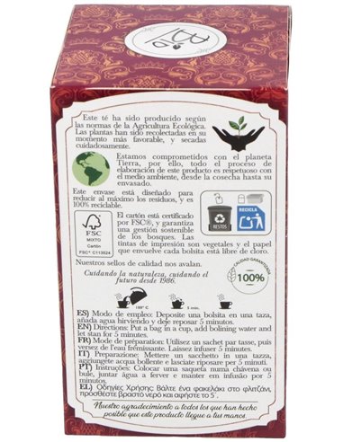 Té Rojo Pu Erh Bio 28 g  de Artemis Bio