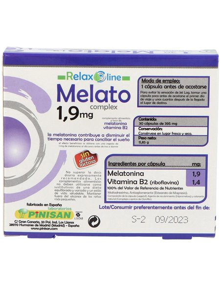 Relax Line Melato 1,9Mg. 30Cap. de Pinisan