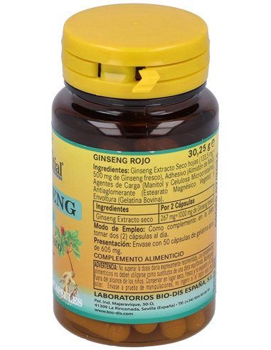 Ginseng Rojo 500Mg. 50Cap. de Nature Essential