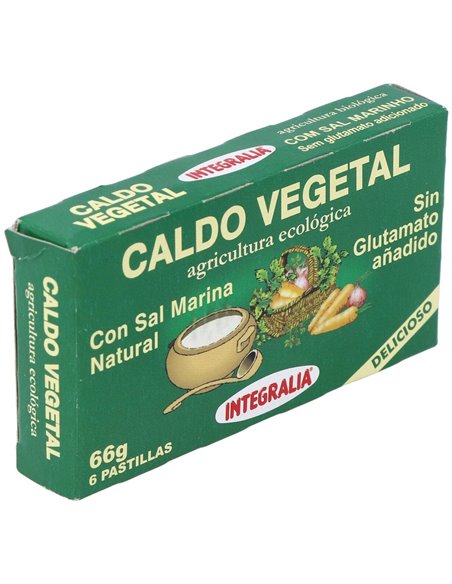 Caldo Vegetal Eco Con Sal Marina Natural 6Pastilla de Integralia