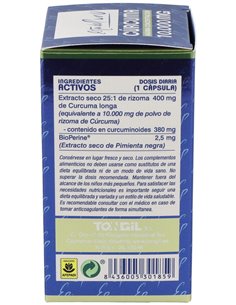 Curcuma 10.000Mg. 40Cap. Estado Puro de Tongil