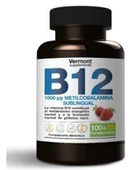 Vitamina B12 1000Mcg Mastic 120Comp. de Vermont Supplements