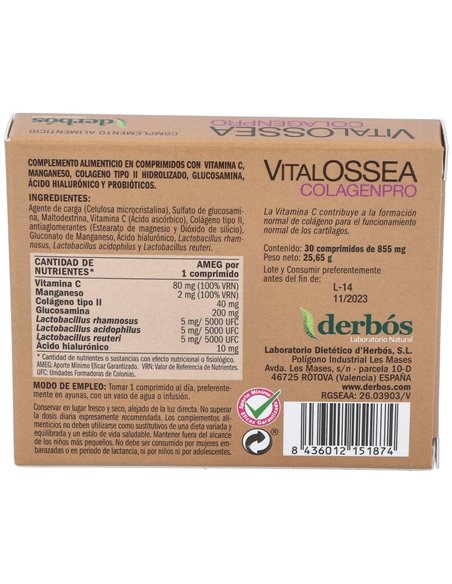 Vitalossea Colagenpro 30Comp. de Derbos