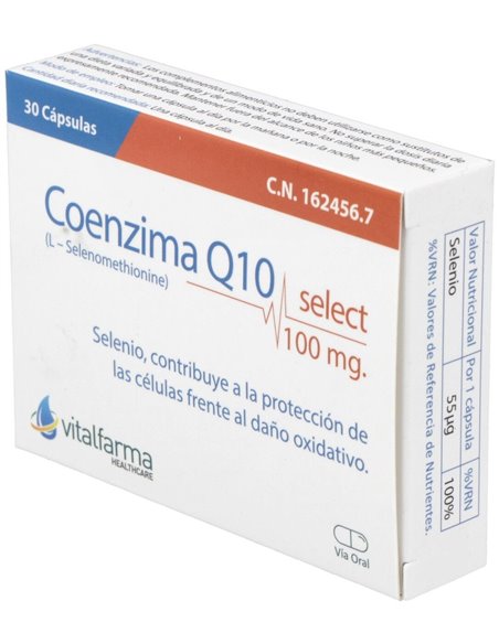 Coenzima Q10 Select 100Miligramos 30 Cápsulas  Vitalfarma