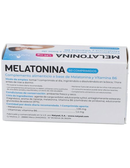 Melatonina  1,95 Mg + B6 60 Comp. de Natysal