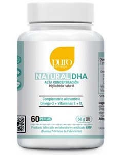 Natural DHA Alta Concentración 60 perlas de Puro Omega