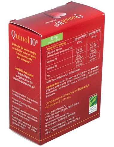 Quinol 10 50Mg. 60Perlas de Cien Por Cien Natural
