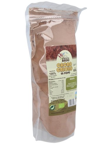 Cacao Criollo En Polvo 600Gr. Eco de El Oro De Los Andes