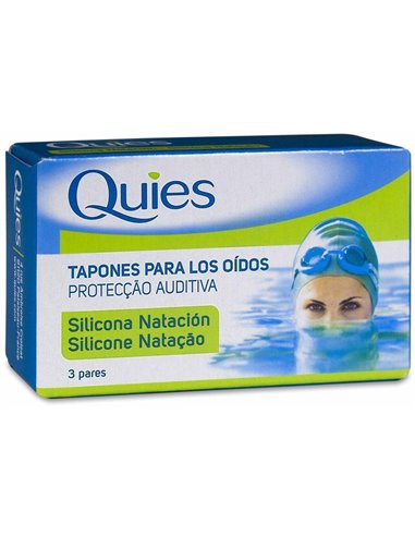 Tapones Natacion Silicona Adultos 6Ud. Quies de Quies