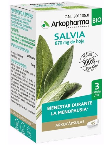 Salvia 45Arkocapsulas. Bio de Arkopharma
