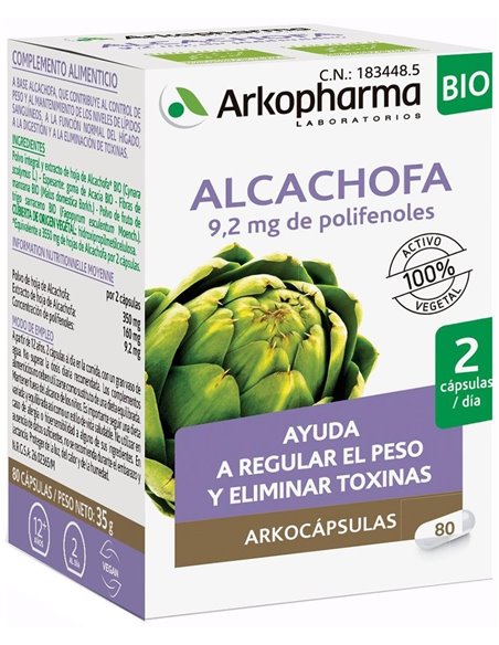 Alcachofa 80Arkocapsulas. Bio Arkopharma