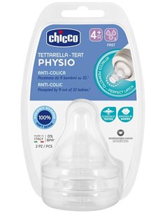 Tetina Physio 4M+ Fl.Medio Sili 2Ud de Chicco