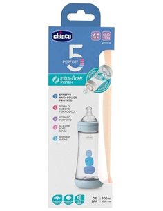 Biberon Perfect5 4 M 300 Ml Sil Azul de Chicco