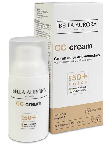 Crema Color Solar Spf 50+ Piel Sensible 30Ml. de Bella Aurora