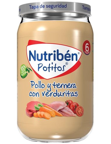 Nutriben Potito Pollo Ternera Verduritas 235Gr +6M de Nutriben