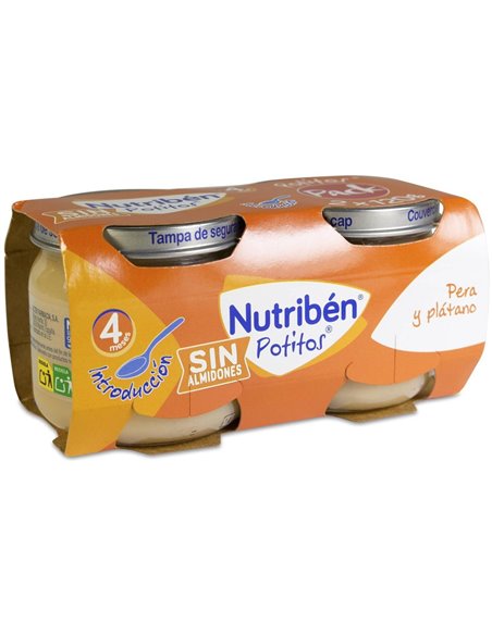 Nutriben Potito Pera Platano 2X120Gr.+4M de Nutriben