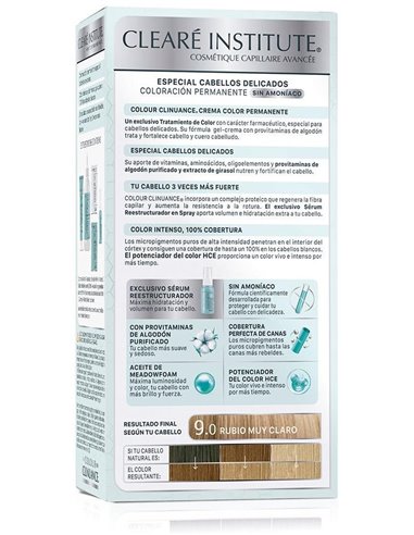 Colour Clinuance 9.0 Rubio Muy Claro Cab. Delicado de Cleare Institute