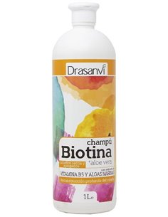 Champu Biotina Y Aloe Vera Cabello Seco Y Apagado 1L Bote Drasanvi