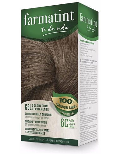 Farmatint Gel 6C Rubio Oscuro Ceniza 135 Mililitros Farmatint