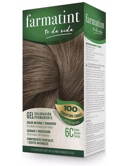 Farmatint Gel 6C Rubio Oscuro Ceniza 135 Mililitros Farmatint