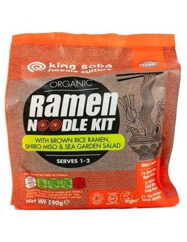 Kit Noodles Ramen Arroz Integral-Miso-Algas 194G de King Soba