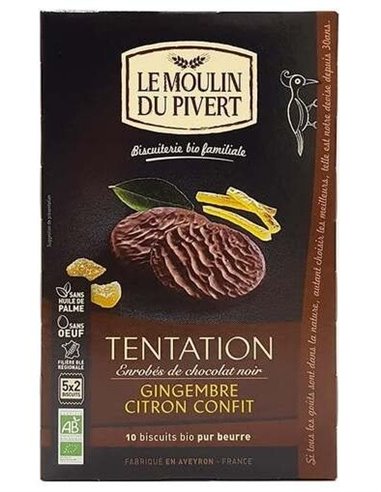 Galletas Tentacion Jengibre Limon 130Gr Bio Vegan de Le Moulin De Pivert