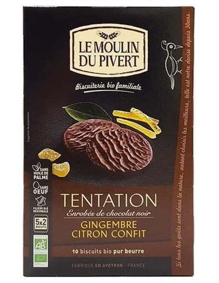 Galletas Tentacion Jengibre Limon 130Gr Bio Vegan de Le Moulin De Pivert